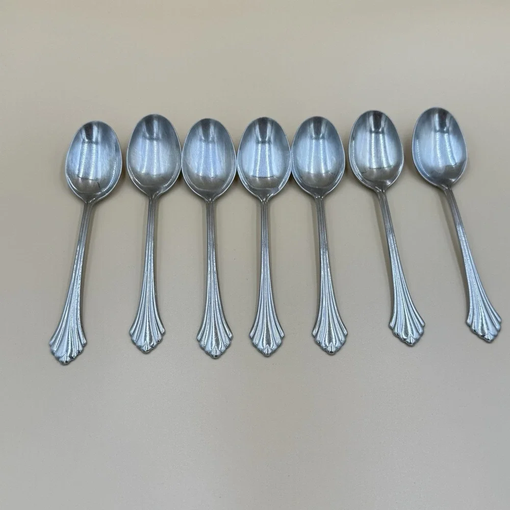 Oneida Bancroft Stainless Flatware Spoon Lot - 7 Oval Soup Spoons Replacements